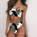 2021 Large Plus Size Swimwear Ladies Padded Floral Bikini High Waist Extreme Bikinis Bathing Suits For Women